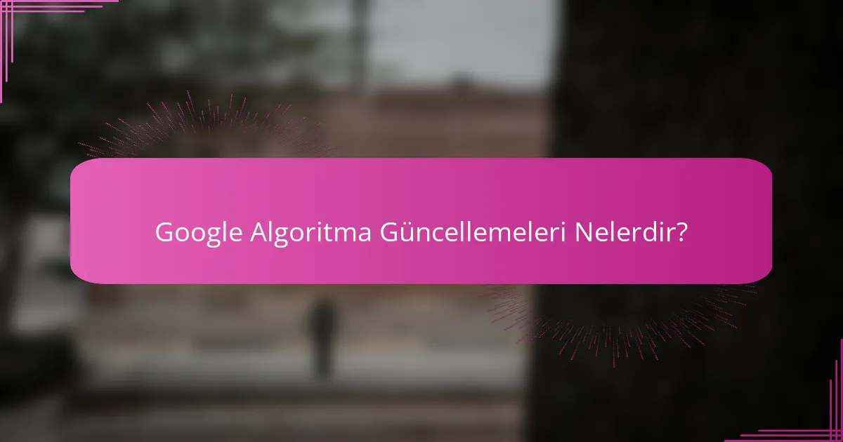 Google Algoritma Güncellemeleri Nelerdir?