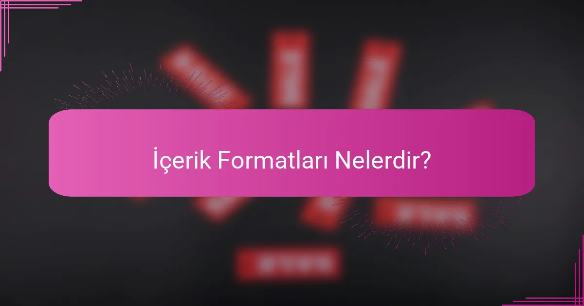İçerik Formatları Nelerdir?