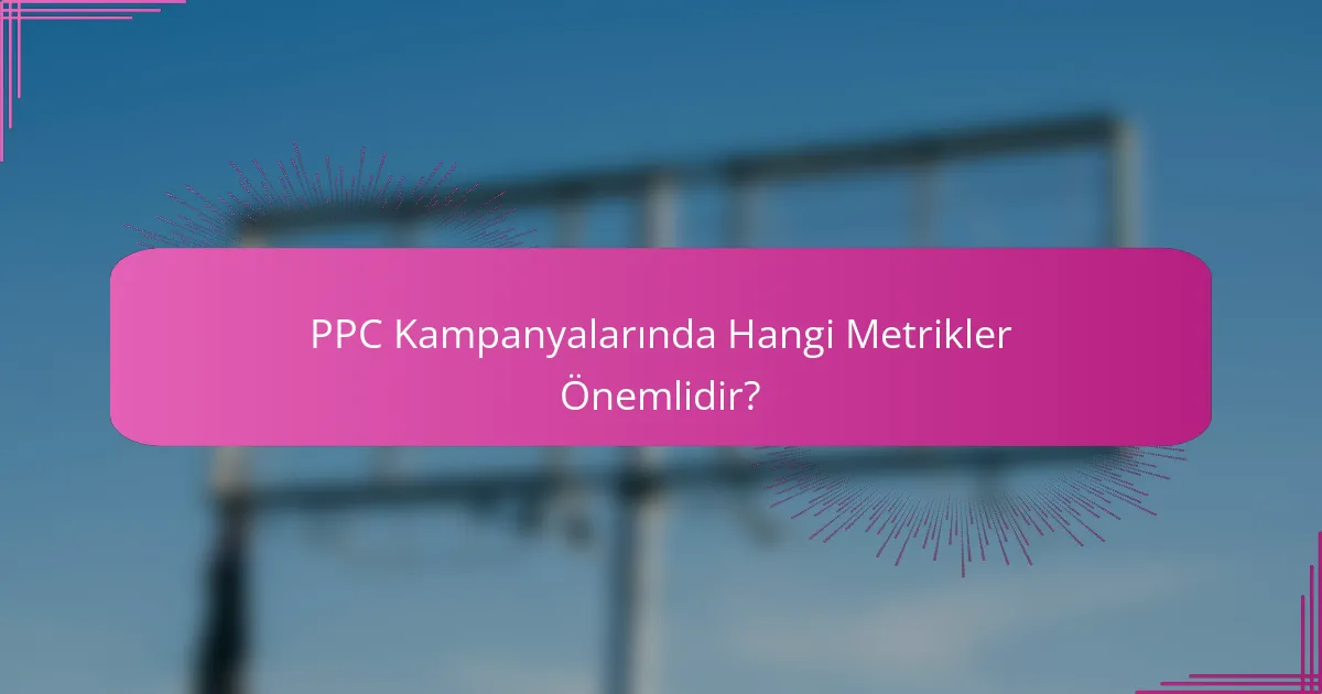 PPC Kampanyalarında Hangi Metrikler Önemlidir?